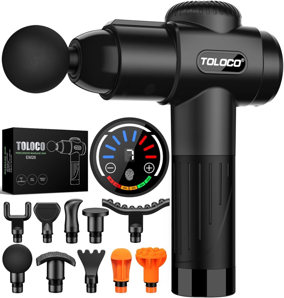 TOLOCO Massage Gun, Deep Tissue Back Massage for Athletes for Pain Relief